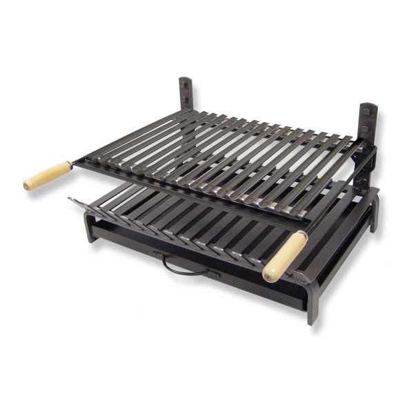 Parrilla barbacoa de acero inox para exterior 59 x 43 x 35 cm